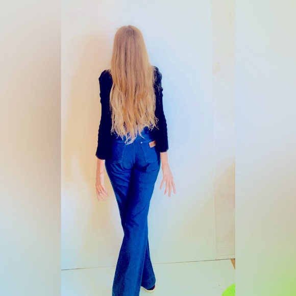 Killer VINTAGE WRANGLER BUTTON FLY BOOT CUT JEANS with SOME STRETCH 💙💙💙💙 - Picture 4 of 11